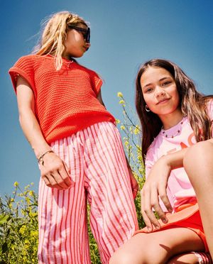 Broeken - Tetra broek met strepen, straight fit