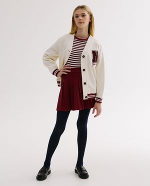 Cardigan - Cardigan met opschrift van badstof