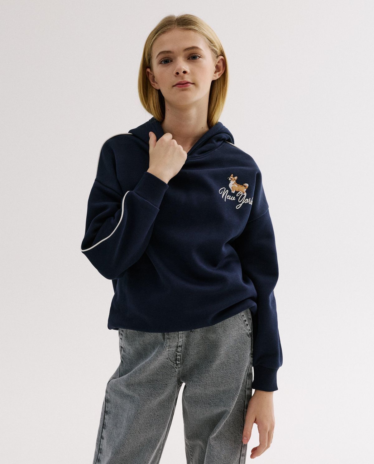 Hoodie met backprint, loose fit
