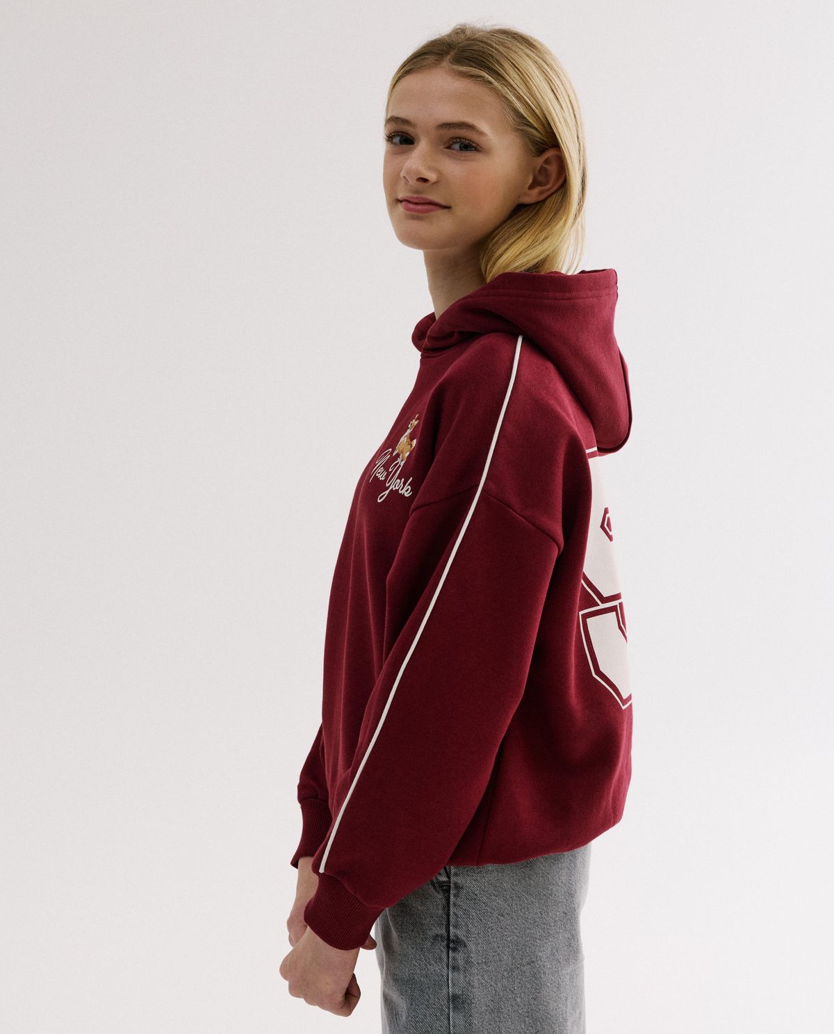 Hoodie met backprint, loose fit
