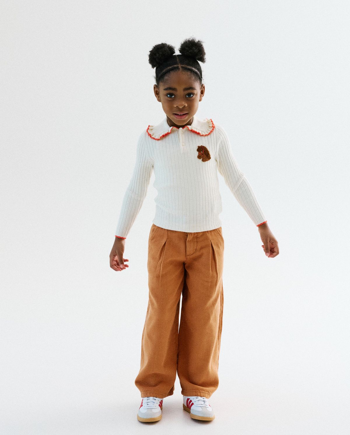 Bruine broek, wide leg fit