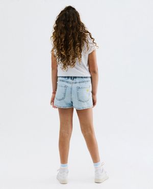 Shorts - Short en jean avec smileys brod&eacute;s