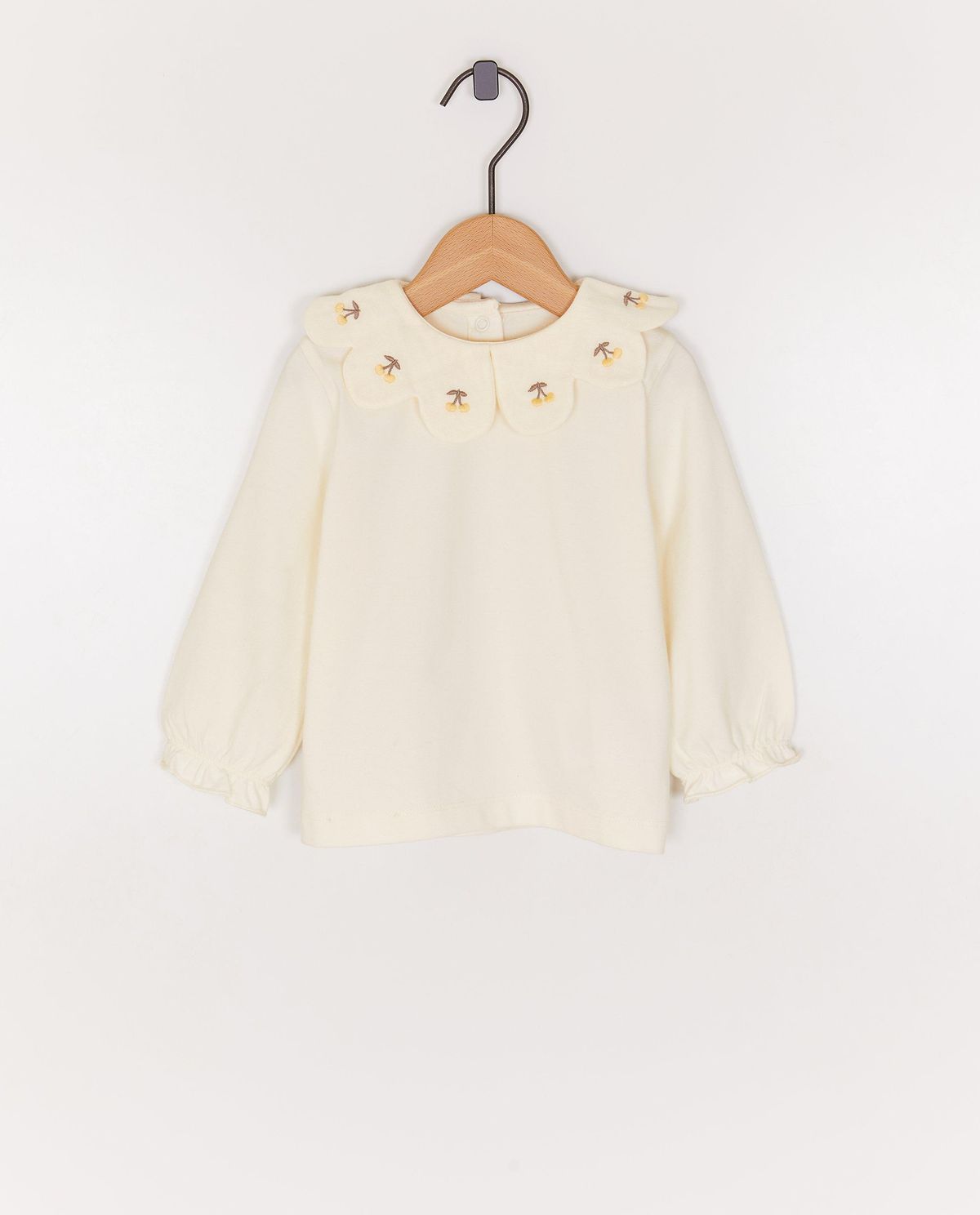 Longsleeve met geborduurde kersen, regular fit