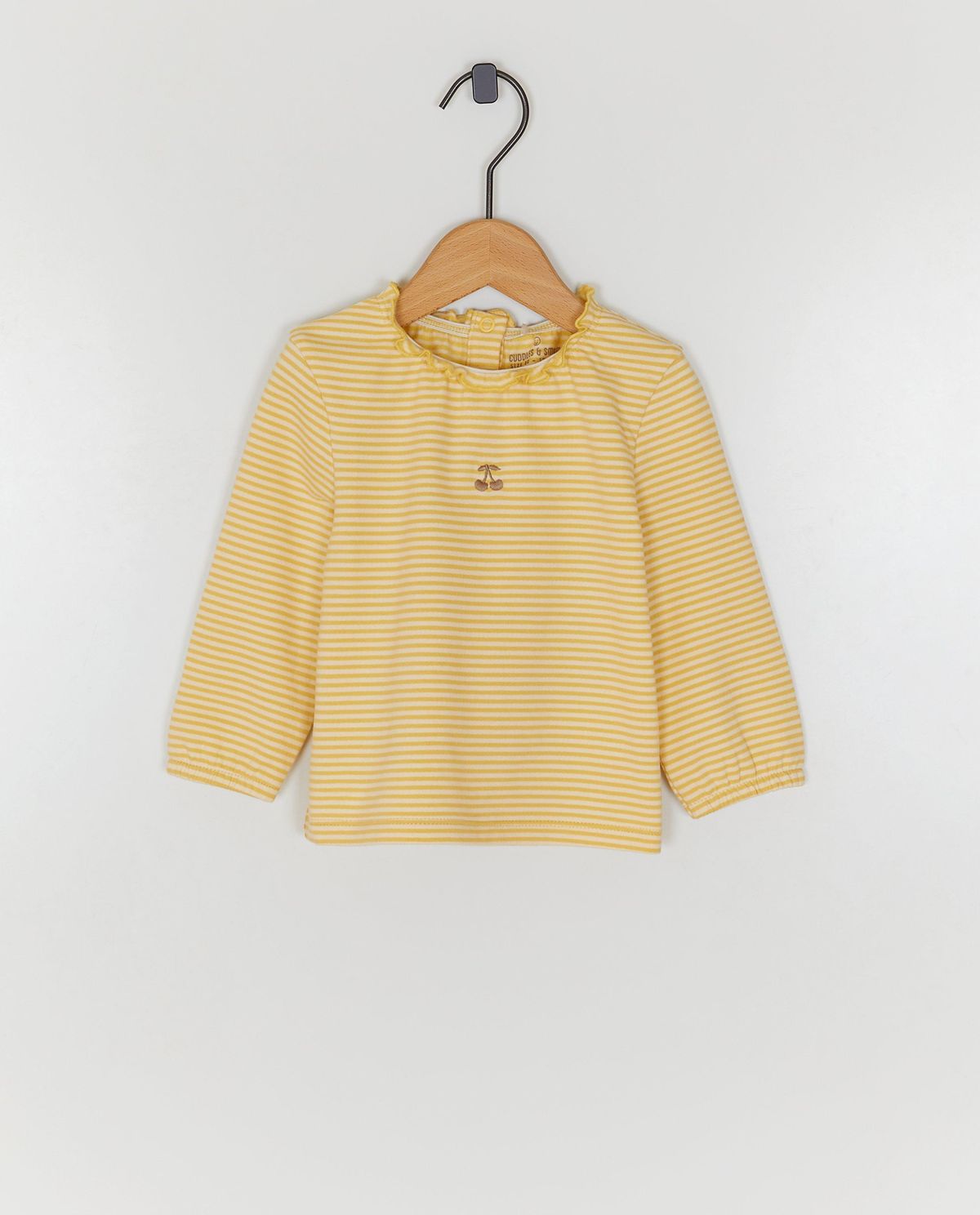 Longsleeve met kleine geborduurde kersen