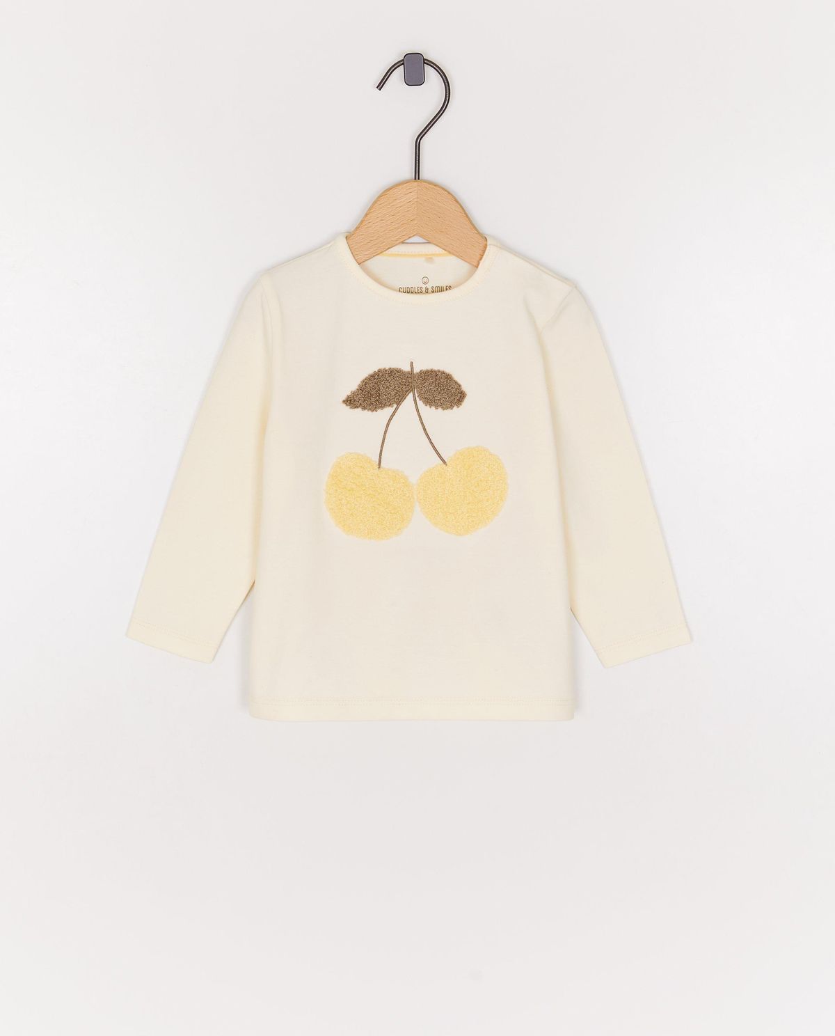 Longsleeve met kersen van badstof