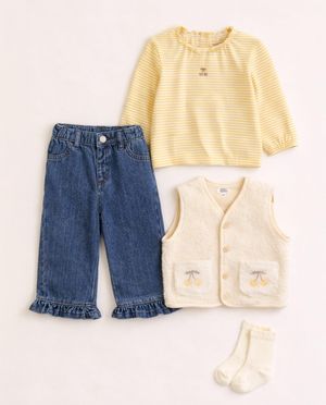 Blazers - Teddy vest met geborduurde kersen