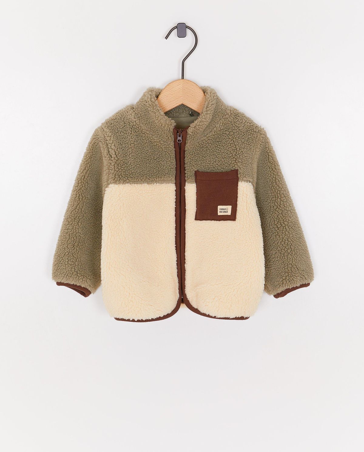 Teddy vest met color block