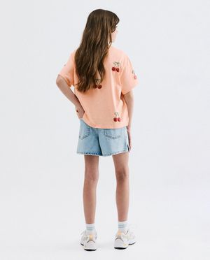 Shorts - Jupe-short en jean bleu