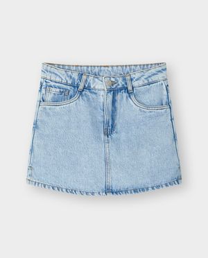 Shorts - Jupe-short en jean bleu