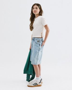 Short en jean bleu clair