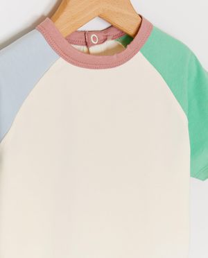 T-shirts - T-shirt met color block, loose fit