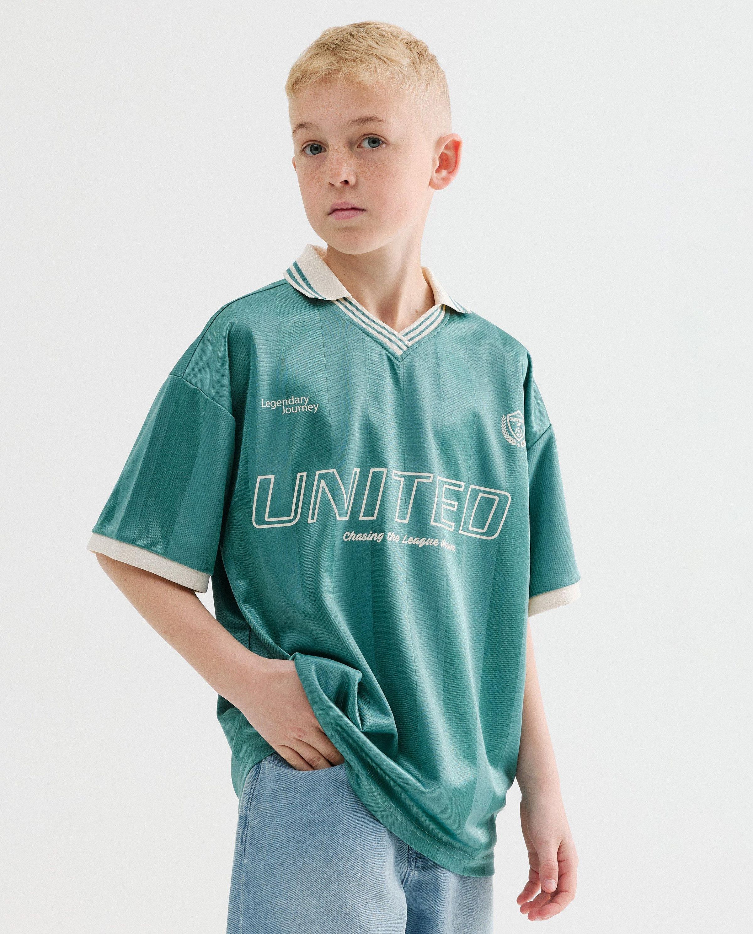 Voetbalshirt met opschrift, loose fit - Fish & Chips