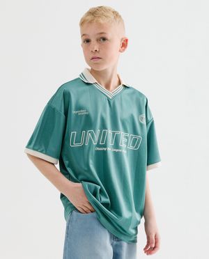 Voetbalshirt met opschrift, loose fit - Fish & Chips