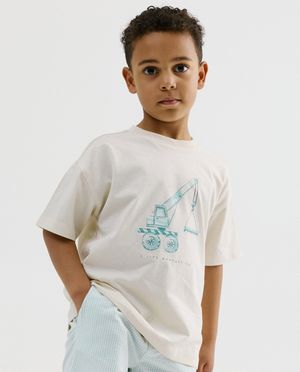 T-shirt met print kraanwagen