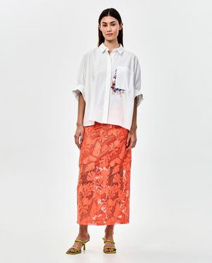Jupe avec motif floral en dentelle