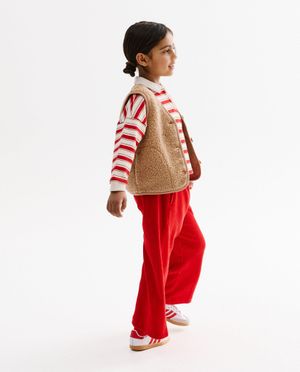Cardigan - Teddy vest met geborduurde smiley