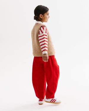 Cardigan - Teddy vest met geborduurde smiley