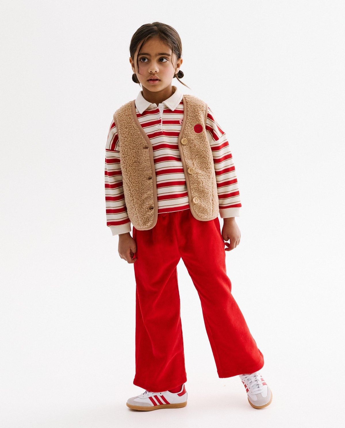 Broek van ribfluweel, extra wide fit