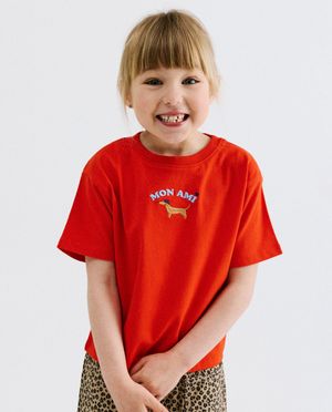 T-shirt met geborduurde hond, loose fit
