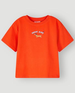 T-shirts - T-shirt met geborduurde hond, loose fit