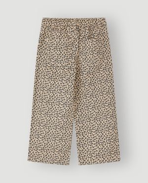 Broeken - Broek met luipaardprint, straight fit