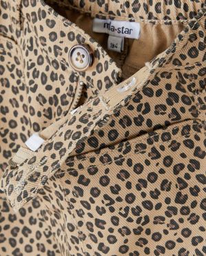 Broeken - Broek met luipaardprint, straight fit
