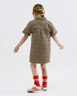 Kleedjes - Jeansjurk met luipaardprint