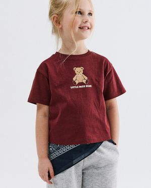 T-shirt met print teddybeer, loose fit - Besties