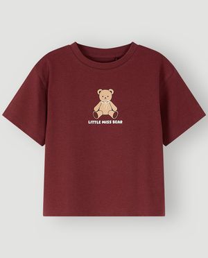 T-shirts - T-shirt met print teddybeer, loose fit
