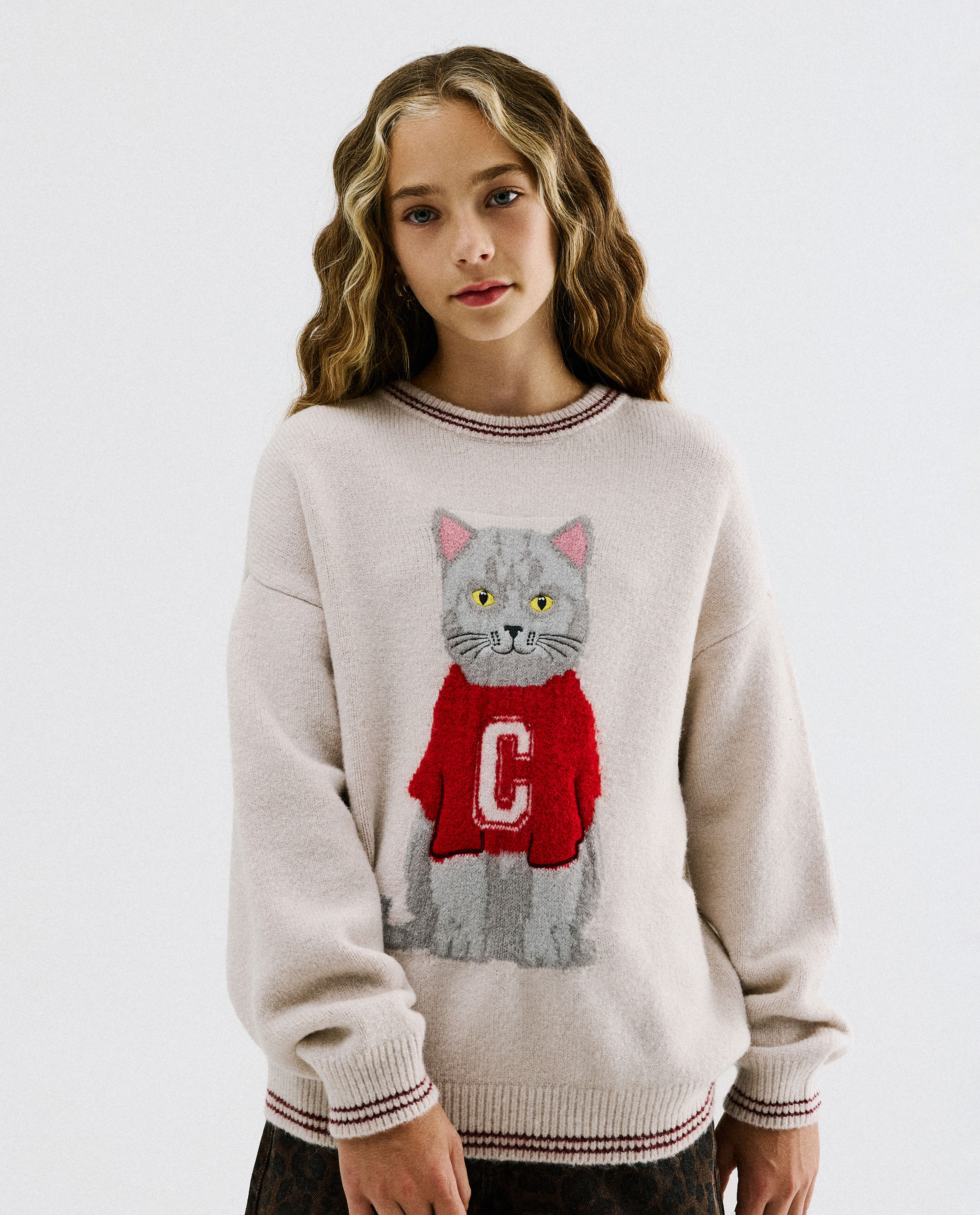 Trui met print Moustache, 116-164 - CAMILLE x JBC