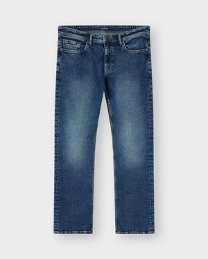 Donkerblauwe jeans, straight fit - Quarterback