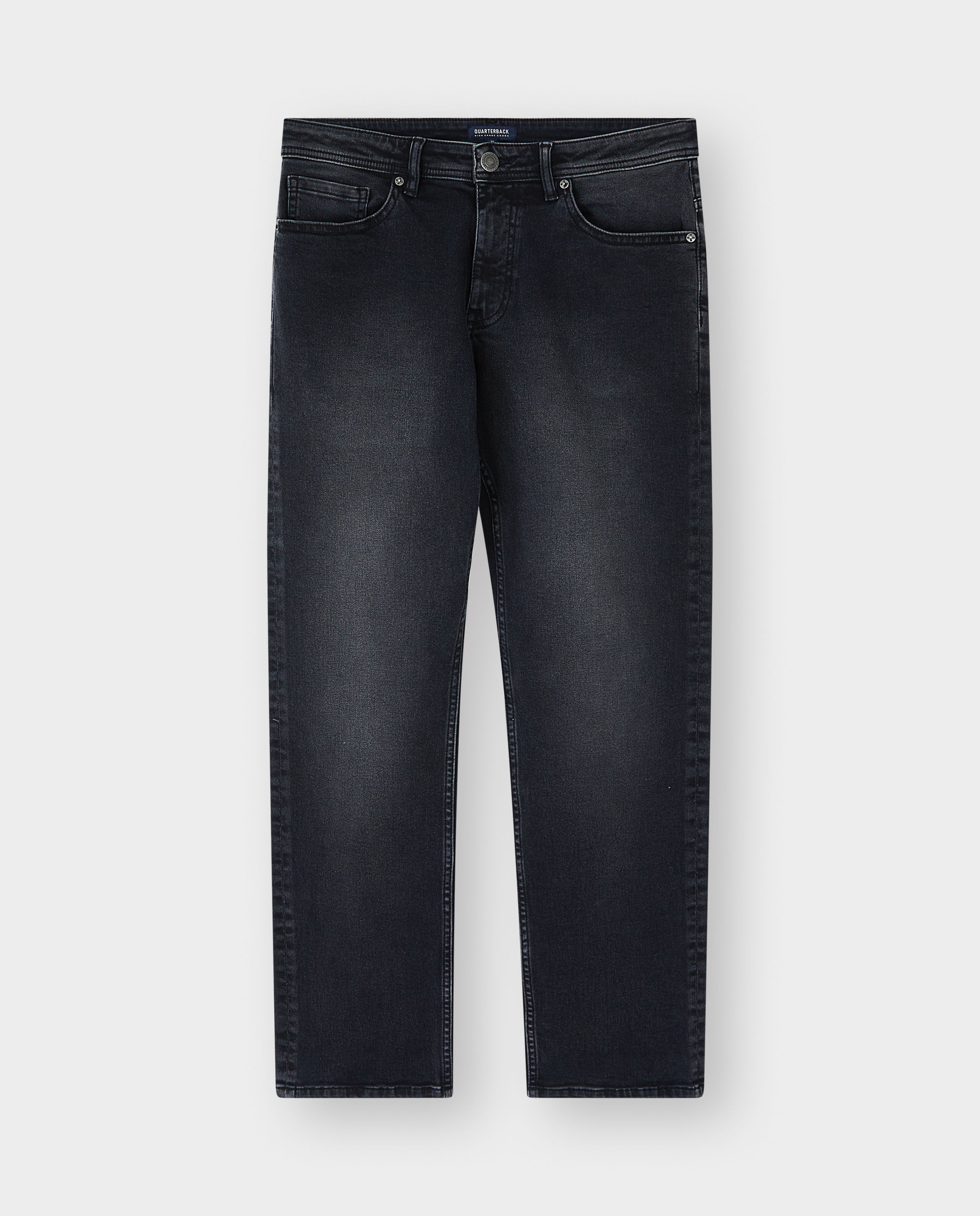 Donkergrijze jeans, straight fit - Quarterback