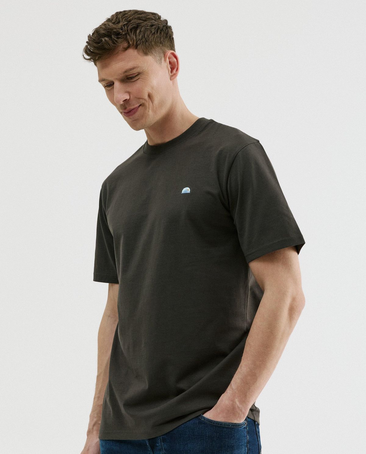 T-shirt met geborduurd icoon, relaxed fit