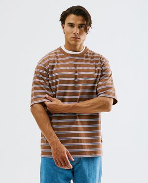 T-shirt met fijne strepen, relaxed fit