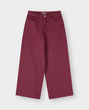 Jeans - Jean bordeaux, wide leg fit