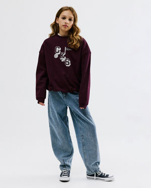 Jean bleu, balloon fit