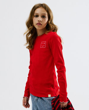 T-shirt &agrave; manches longues avec imprim&eacute; en relief