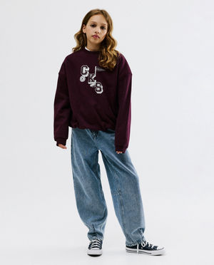 Sweats - Pull avec inscription brod&eacute;e