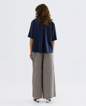Chemises - Blouse chemise bleu fonc&eacute;