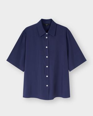 Chemises - Blouse chemise bleu fonc&eacute;