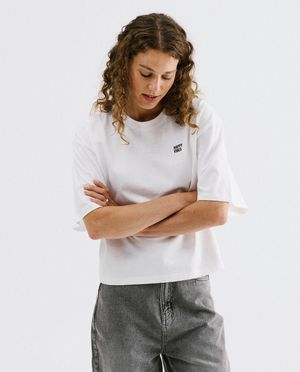 T-shirt avec inscription brod&eacute;e, oversized fit
