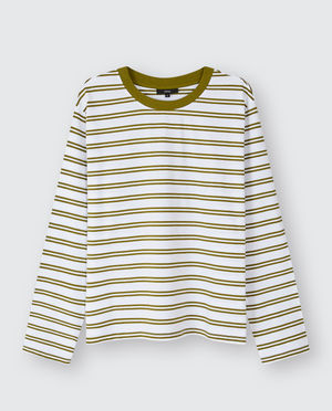T-shirts - Longsleeve met fijne groene strepen