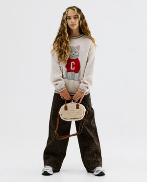 Broek met luipaardprint, wide fit, 116-164