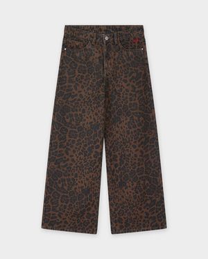 Jeans - Broek met luipaardprint, wide fit, 116-164