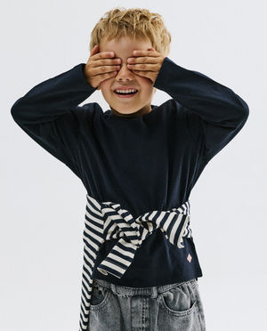 Donkerblauwe longsleeve - Kidz Nation