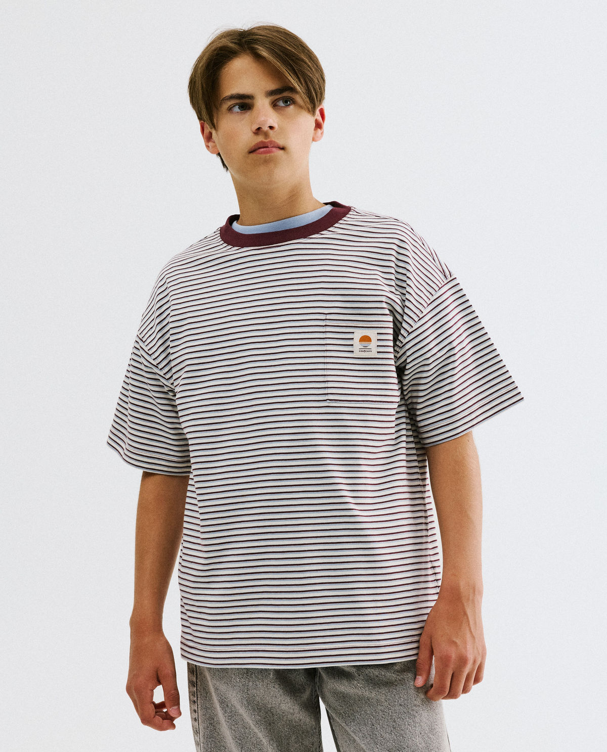 T-shirt met fijne strepen