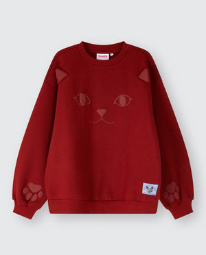Sweaters - Sweater met print kat, 116-164
