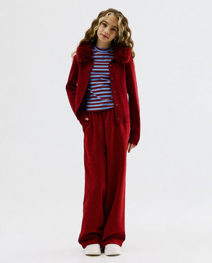 Cardigan - Cardigan met faux fur, 116-164