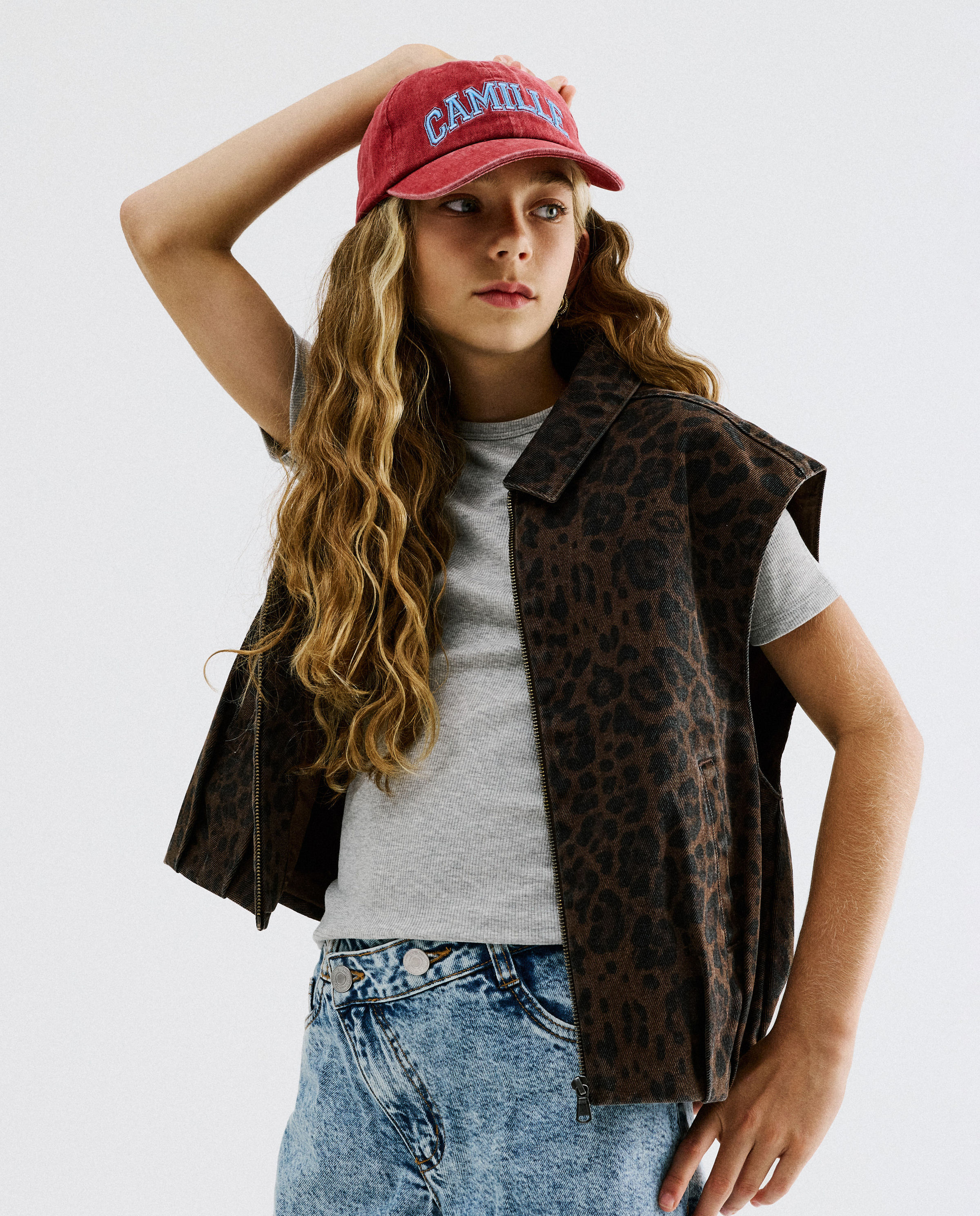 Gilet avec imprim&eacute; l&eacute;opard, 116-164 - CAMILLE x JBC