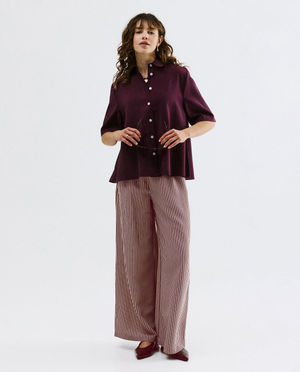 Pantalon &agrave; fines rayures, extra wide fit